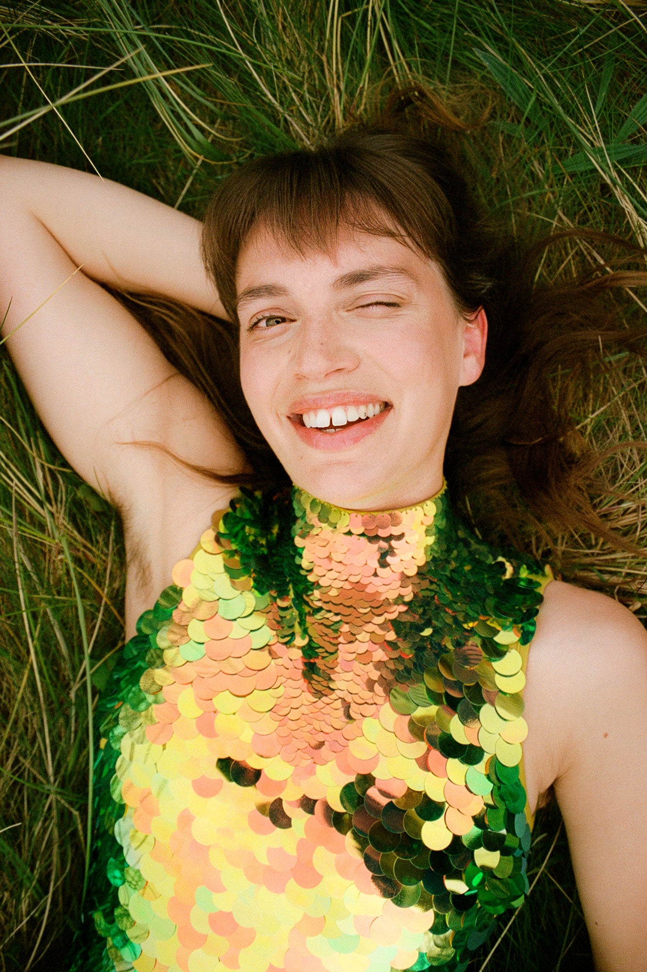 IRIS SEQUIN JUMPSUIT - CITRUS