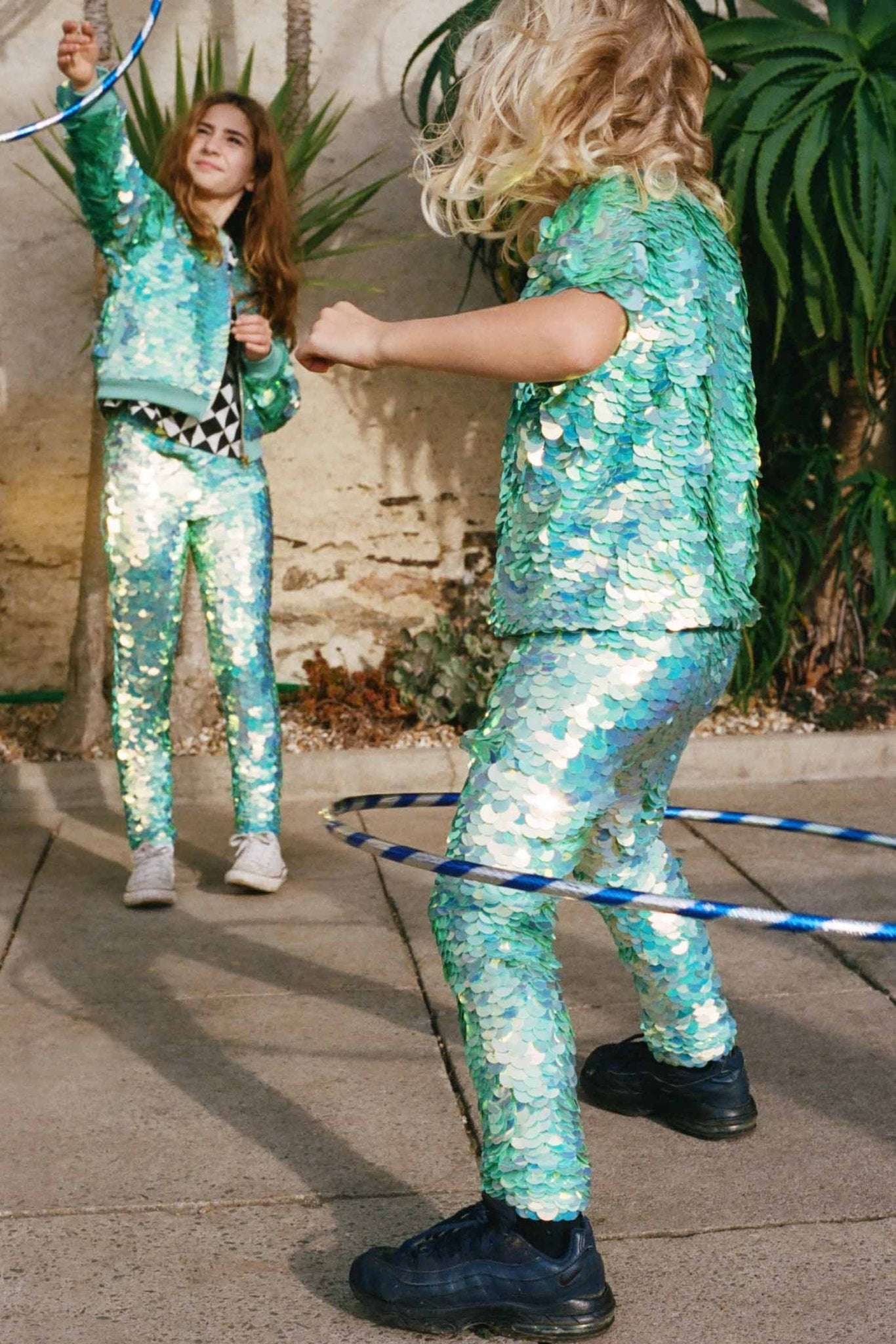 LUNA SEQUIN CHILDREN'S LEGGINGS - CHAMELEON - Rosa BloomSS22 - Childrenswear