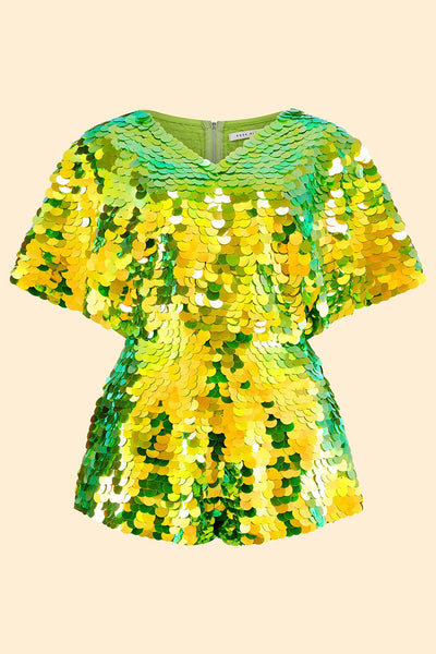 MELLA SEQUIN CAPE PLAYSUIT - MANTIS – Rosa Bloom