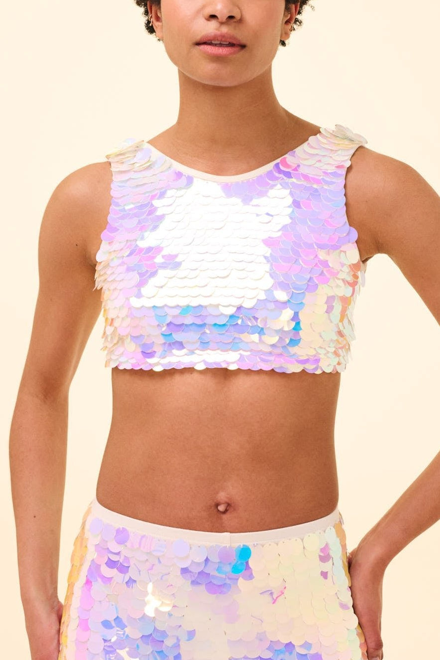 TWINKS SEQUIN CROP TOP - OPAL - Rosa BloomTops
