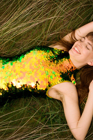 IRIS SEQUIN JUMPSUIT - CITRUS