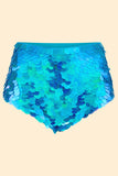 GIGI SEQUIN HOTPANTS - SKY