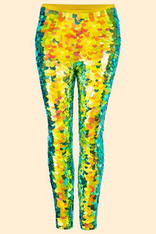 INDUS SEQUIN LEGGINGS - CITRUS