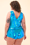 NIKKI SEQUIN TOP - SKY