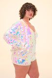 SUPERNOVA SEQUIN BOMBER JACKET - OPAL