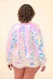 SUPERNOVA SEQUIN BOMBER JACKET - OPAL