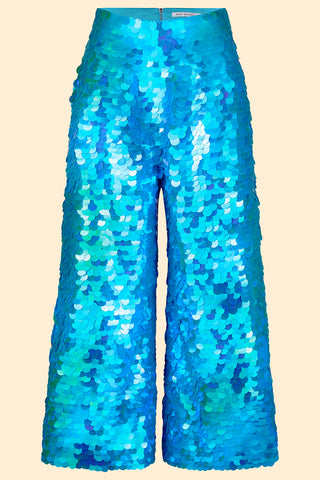 VIVIENNE SEQUIN TROUSERS - SKY