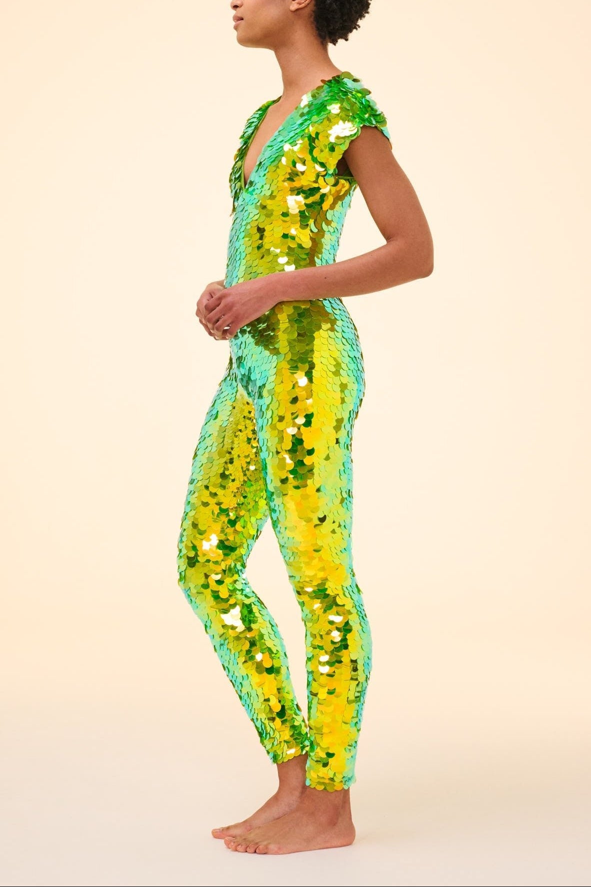 APHRODITE SEQUIN JUMPSUIT - MANTIS - Rosa BloomSS24 - Jumpsuits & Leotards