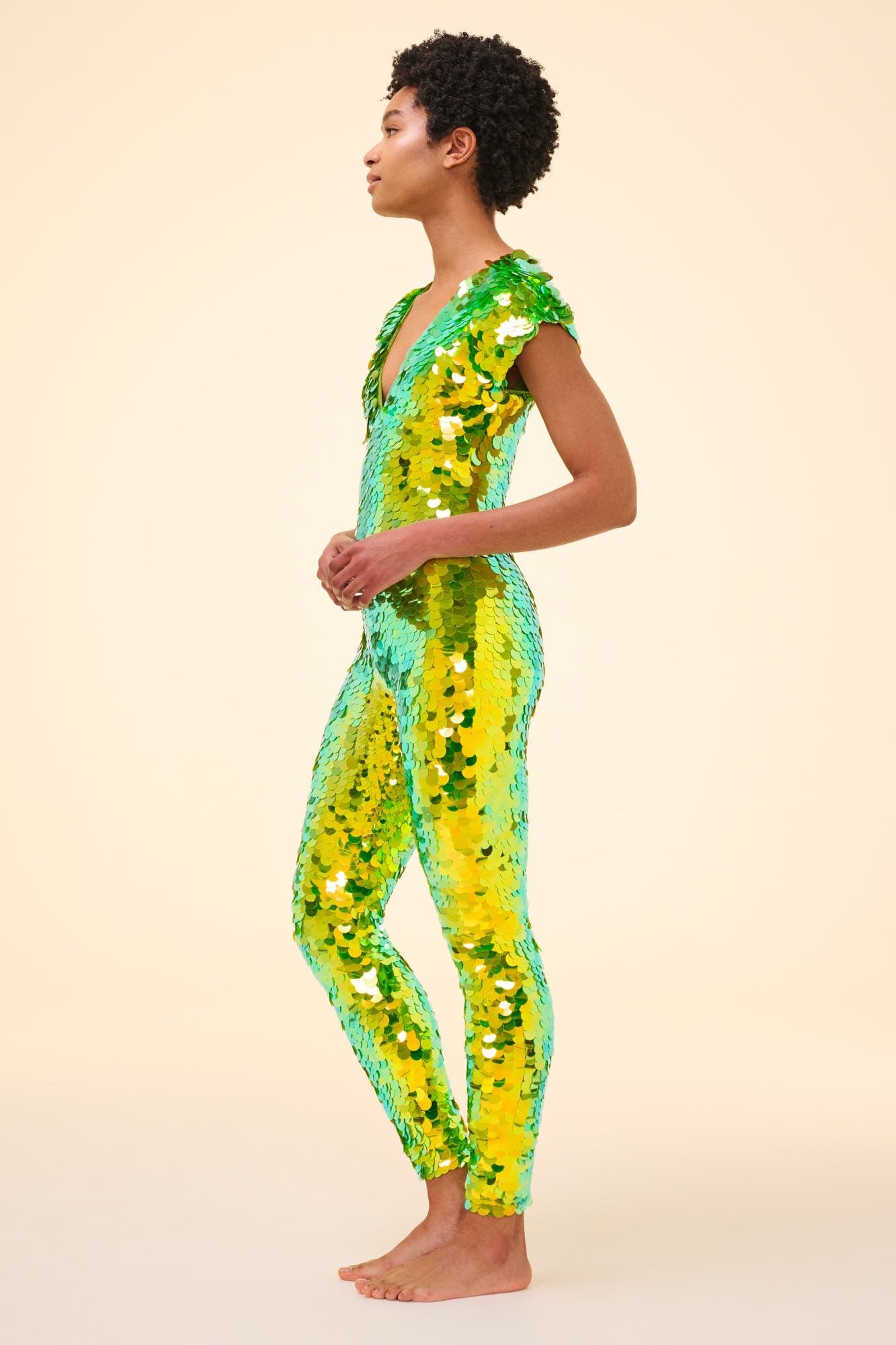 APHRODITE SEQUIN JUMPSUIT - MANTIS - Rosa BloomSS24 - Jumpsuits & Leotards