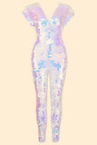 APHRODITE SEQUIN JUMPSUIT - OPAL - Rosa BloomSS22 - Jumpsuits & Leotards