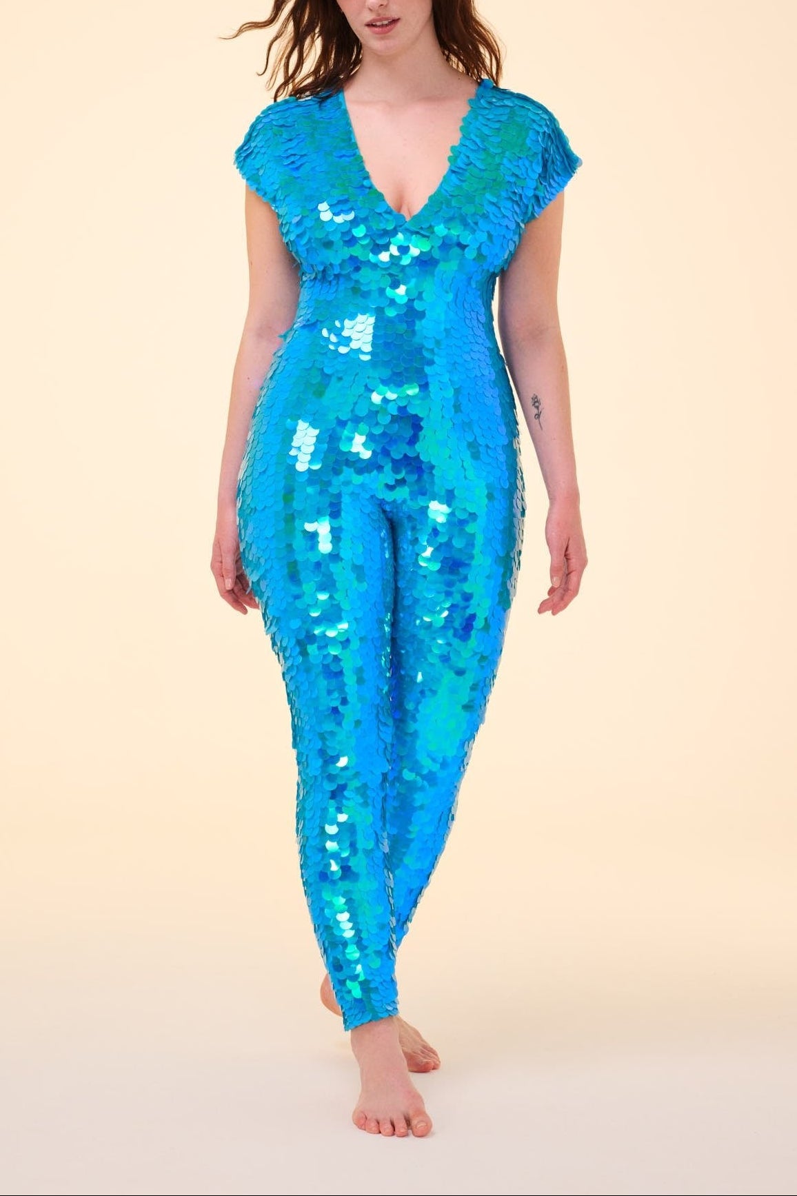 APHRODITE SEQUIN JUMPSUIT - SKY - Rosa BloomSS24 - Jumpsuits & Leotards