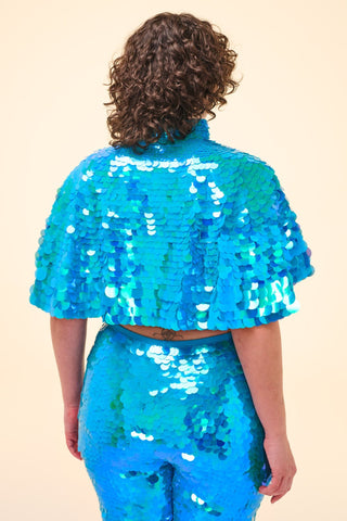 ECLIPSE SEQUIN CAPE - SKY - Rosa BloomSS24 - Accessories