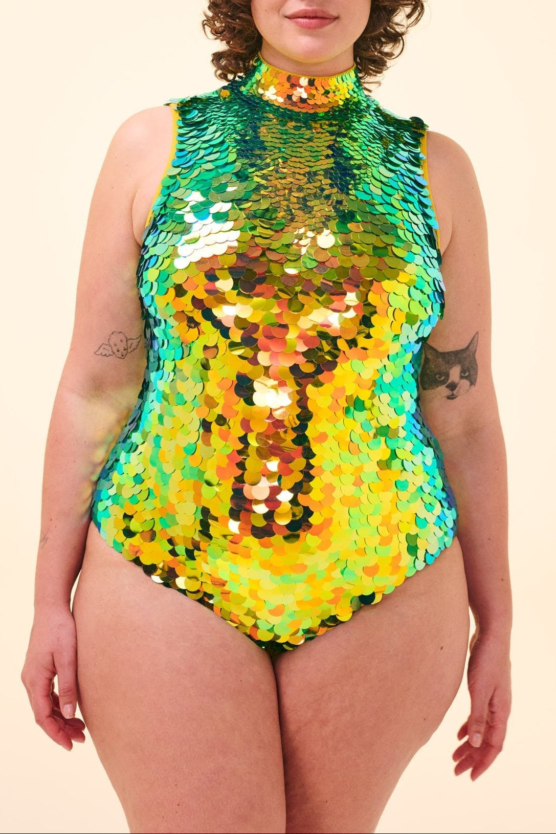 FIFI SEQUIN LEOTARD - CITRUS - Rosa BloomSS24 - Jumpsuits & Leotards