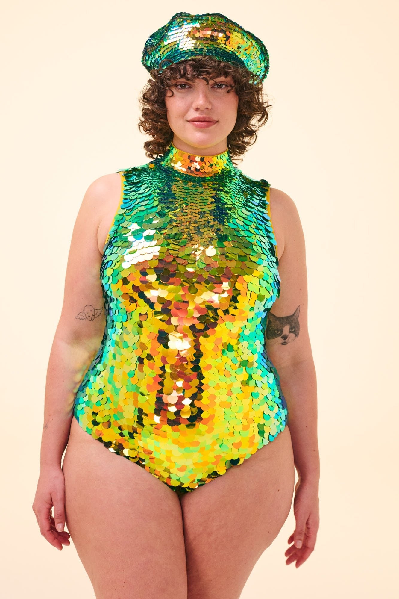 FIFI SEQUIN LEOTARD - CITRUS - Rosa BloomSS24 - Jumpsuits & Leotards