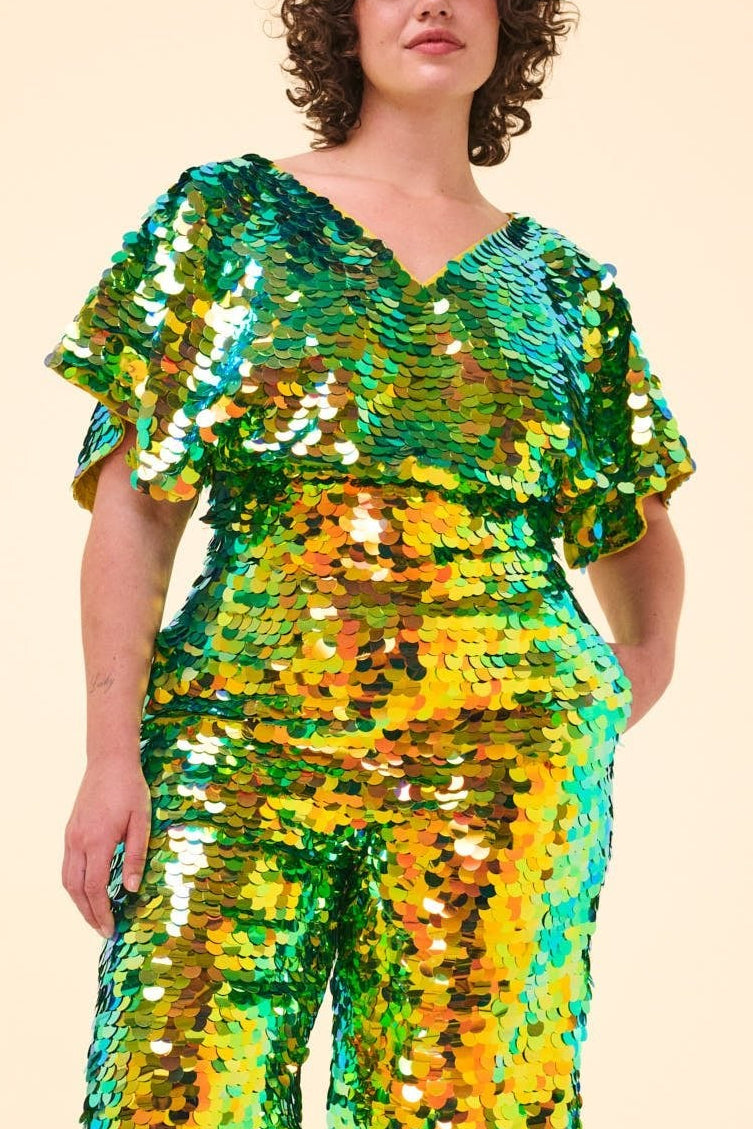 FLORENCE SEQUIN CAPE TOP - CITRUS - Rosa BloomSS24 - Tops