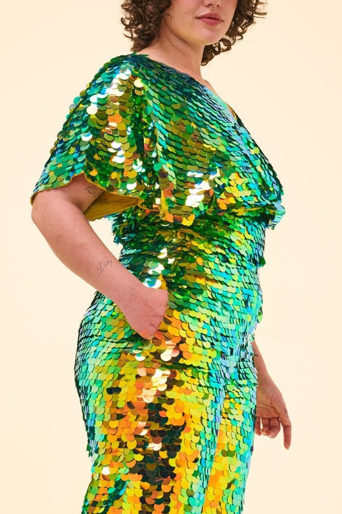 FLORENCE SEQUIN CAPE TOP - CITRUS - Rosa BloomSS24 - Tops