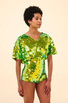 FLORENCE SEQUIN CAPE TOP - MANTIS - Rosa BloomSS24 - Tops