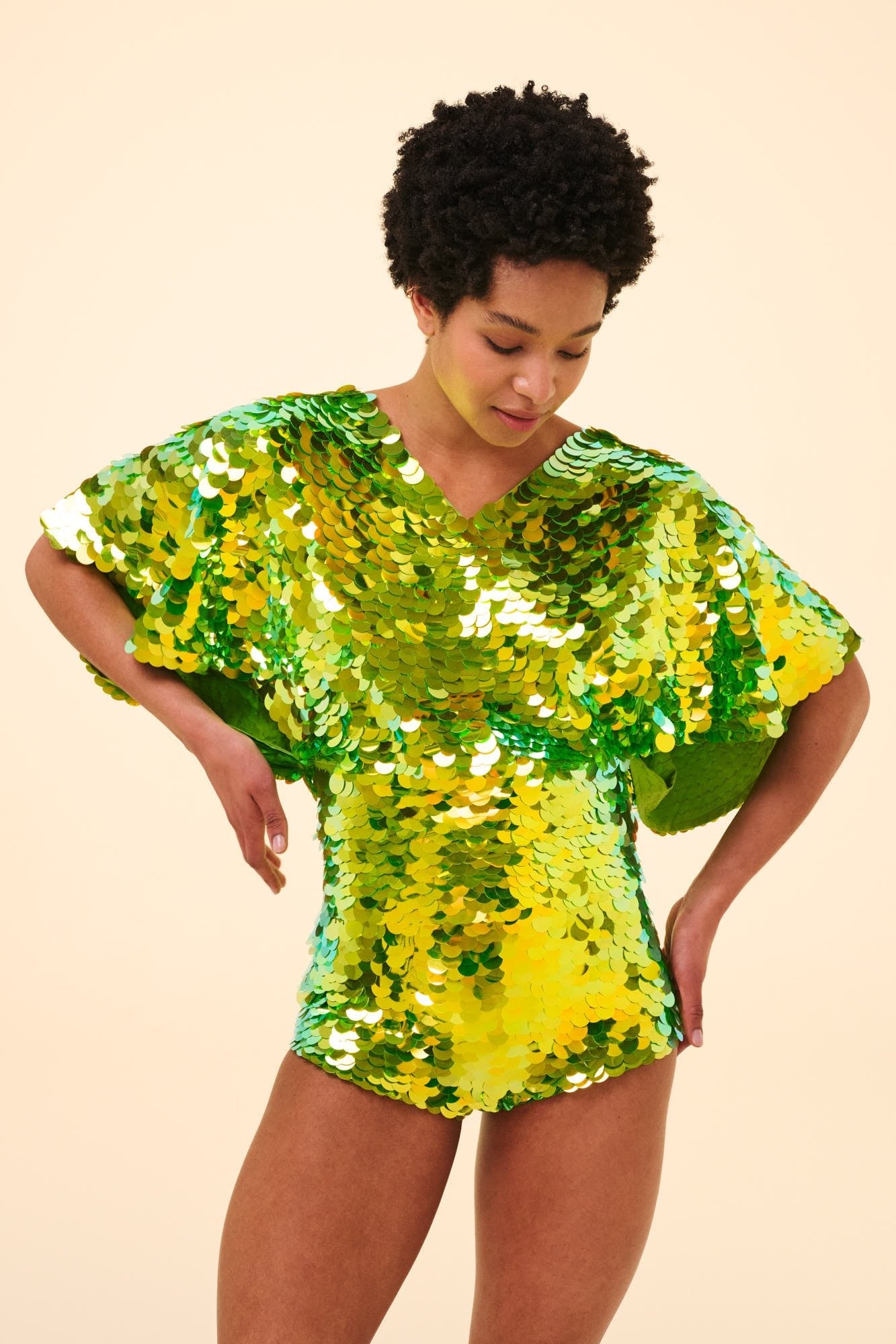 FLORENCE SEQUIN CAPE TOP - MANTIS - Rosa BloomSS24 - Tops