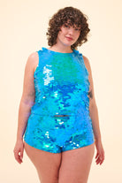 GIGI SEQUIN HOTPANTS - SKY - Rosa BloomSS24 - Bottoms