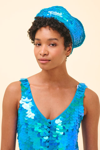 GRACE SEQUIN BERET - SKY - Rosa BloomSS24 - Accessories