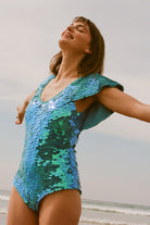 JAZMIN SEQUIN LEOTARD - SKY - Rosa BloomSS24 - Jumpsuits & Leotards
