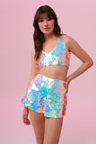 JUNO SEQUIN SHORTS - OPAL '24 - Rosa BloomSS24 - Bottoms
