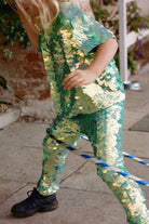 LUNA SEQUIN CHILDREN'S LEGGINGS - CHAMELEON - Rosa BloomSS22 - Childrenswear