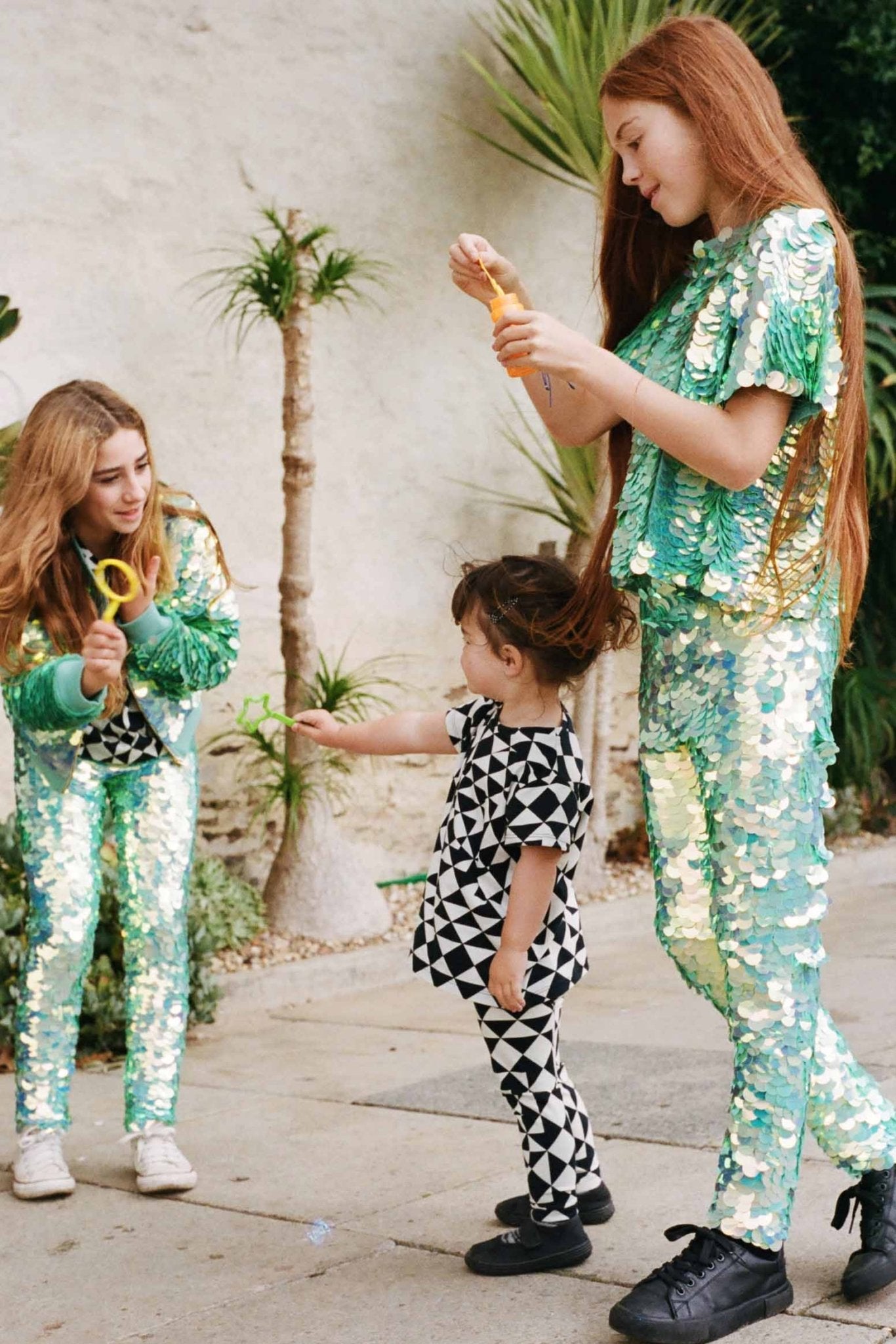 LUNA SEQUIN CHILDREN'S LEGGINGS - CHAMELEON - Rosa BloomSS22 - Childrenswear