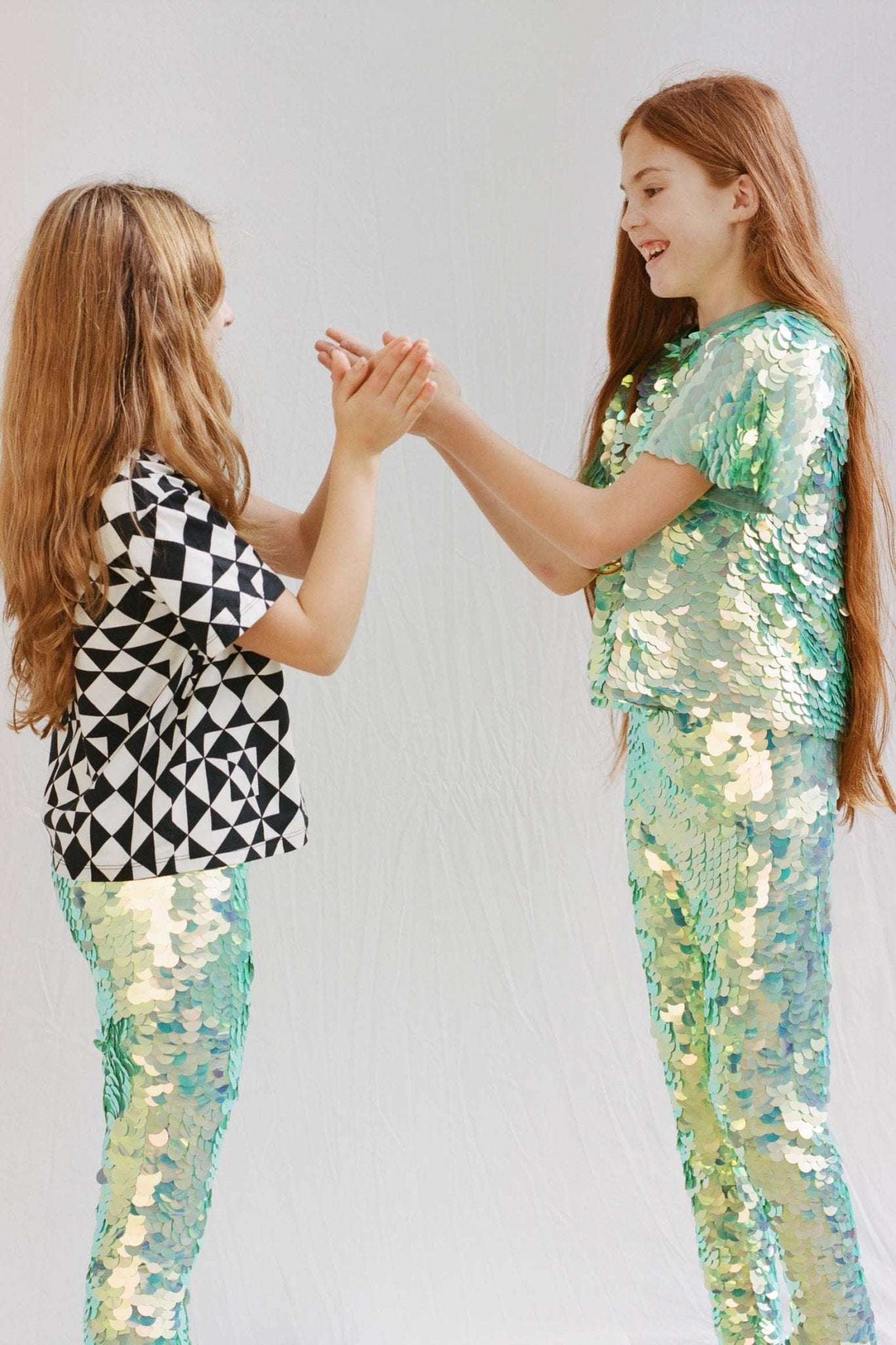 LUNA SEQUIN CHILDREN'S LEGGINGS - CHAMELEON - Rosa BloomSS22 - Childrenswear
