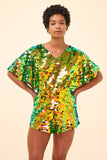 MELLA SEQUIN CAPE PLAYSUIT - CITRUS - Rosa BloomSS24 - Jumpsuits & Leotards