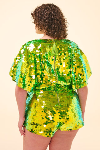 MELLA SEQUIN CAPE PLAYSUIT - MANTIS - Rosa BloomSS24 - Jumpsuits & Leotards