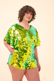 MELLA SEQUIN CAPE PLAYSUIT - MANTIS - Rosa BloomSS24 - Jumpsuits & Leotards
