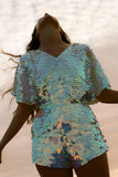 MELLA SEQUIN CAPE PLAYSUIT - OPAL - Rosa BloomSS24 - Jumpsuits & Leotards