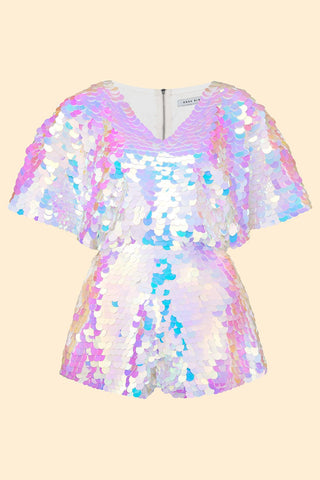MELLA SEQUIN CAPE PLAYSUIT - OPAL - Rosa BloomSS24 - Jumpsuits & Leotards