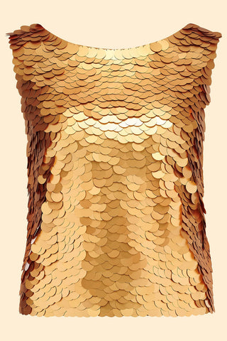 NIKKI SEQUIN TOP - GOLD - Rosa BloomSS24 - Tops