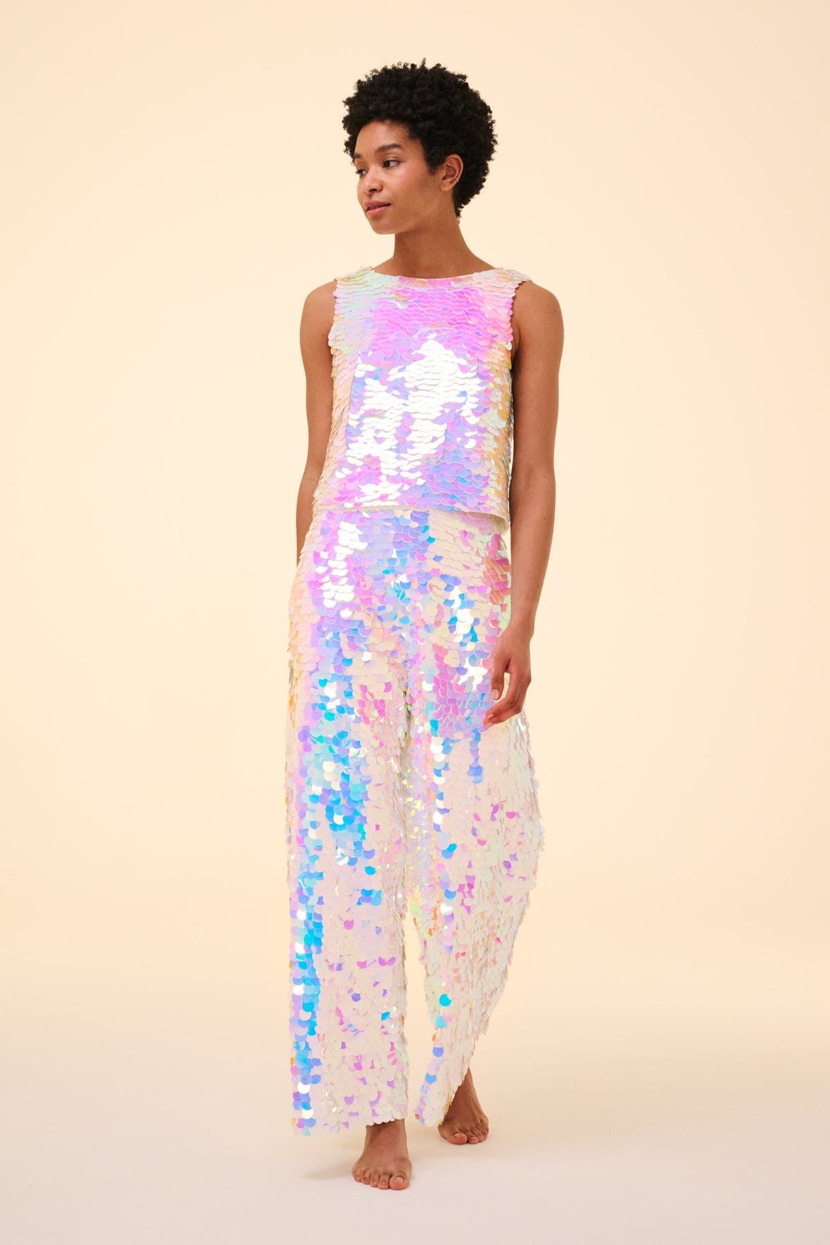 NIKKI SEQUIN TOP - OPAL - Rosa BloomSS24 - Tops