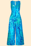 ORPHEA SEQUIN JUMPSUIT - SKY - Rosa BloomSS24 - Jumpsuits & Leotards