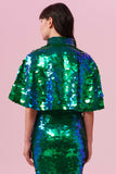 ECLIPSE SEQUIN CAPE - EMERALD