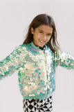 COSMO CHILDREN'S SEQUIN BOMBER JACKET - CHAMELEON