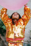 COSMO CHILDREN'S SEQUIN BOMBER JACKET - FOX