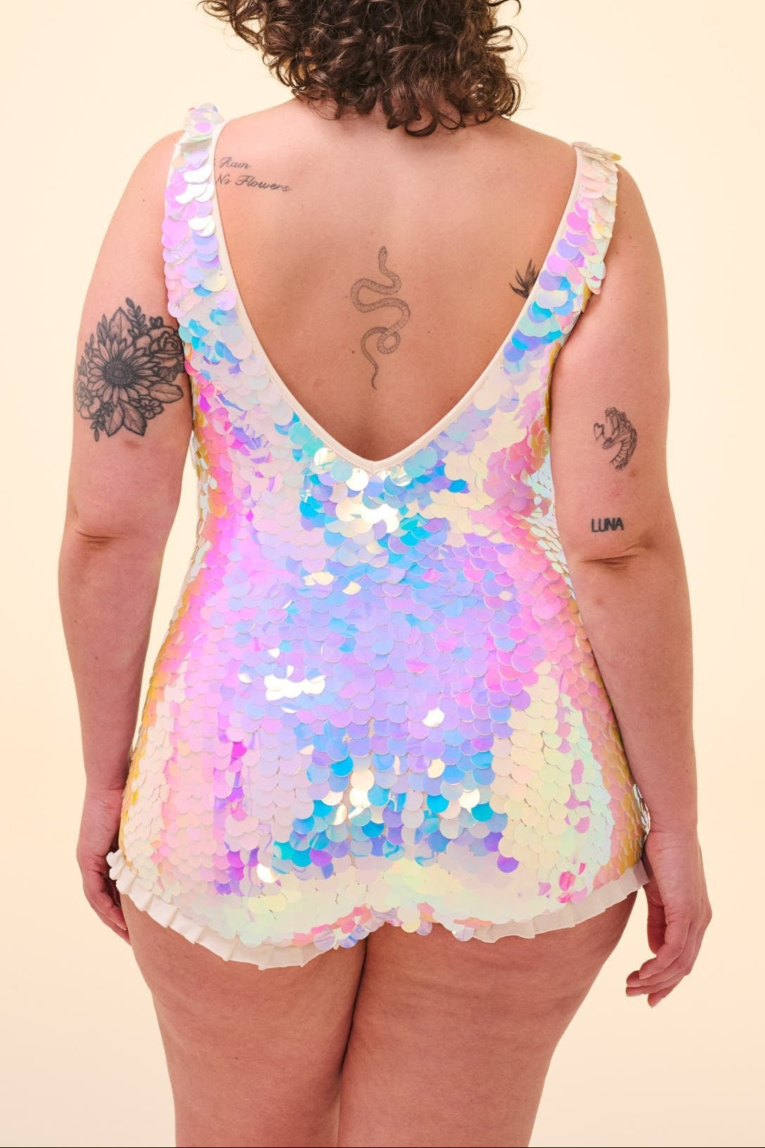 SEA CIRCUS SEQUIN PLAYSUIT - OPAL - Rosa BloomJumpsuits & Leotards