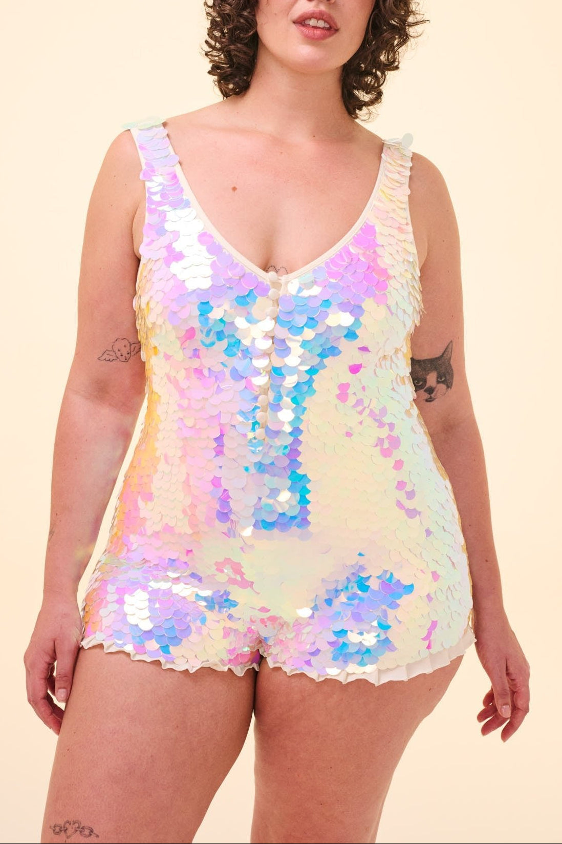SEA CIRCUS SEQUIN PLAYSUIT - OPAL - Rosa BloomJumpsuits & Leotards