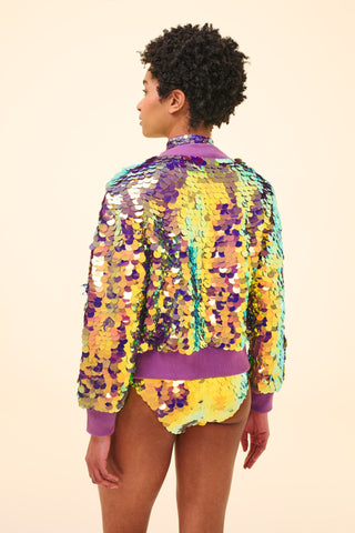 SUPERNOVA SEQUIN BOMBER JACKET - ORCHID - Rosa BloomSS24 - Tops