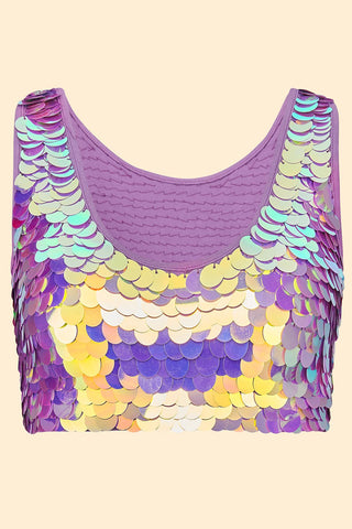 TWINKS SEQUIN CROP TOP - ORCHID - Rosa BloomSS24 - Tops