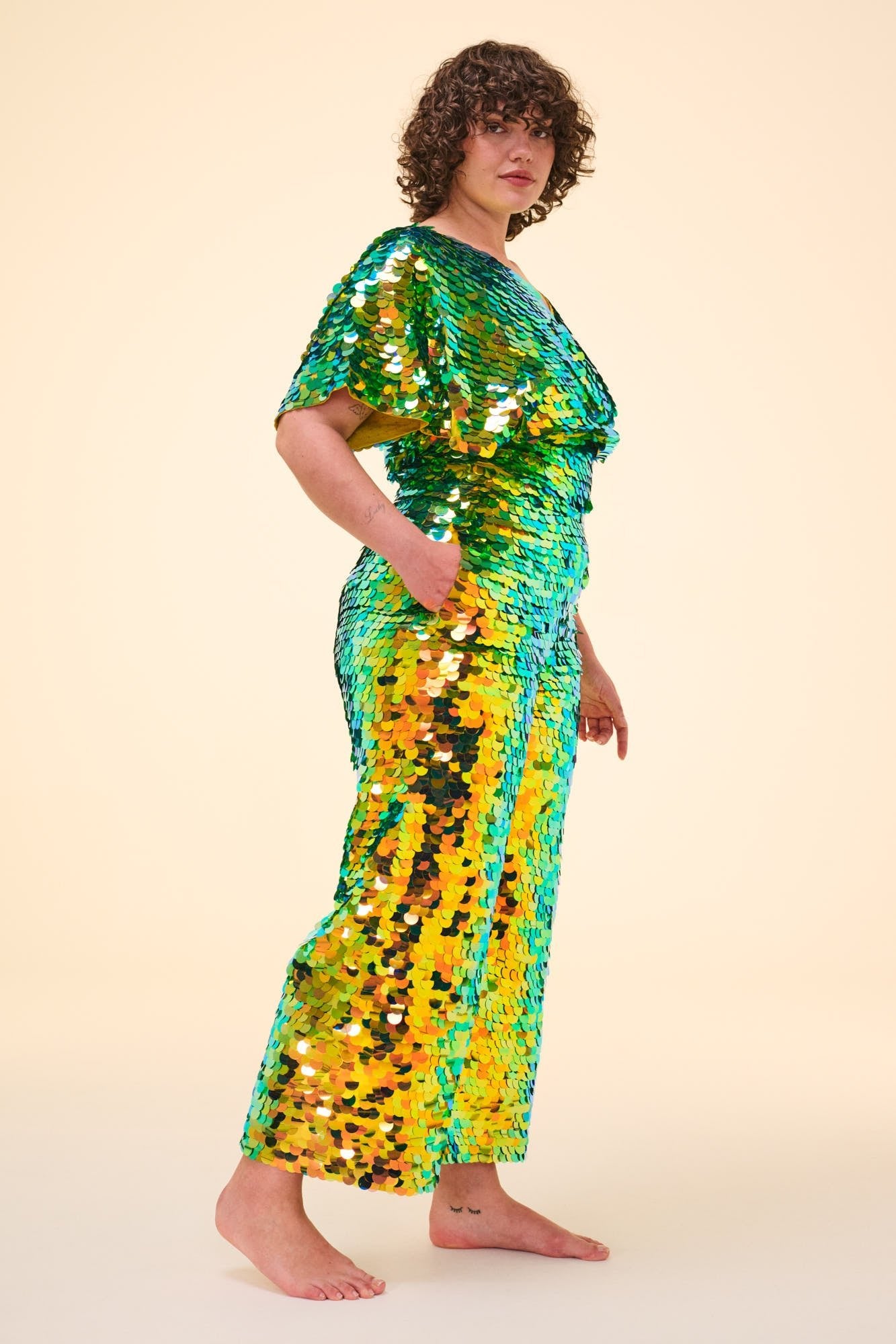 VIVIENNE SEQUIN TROUSERS - CITRUS - Rosa BloomSS24 - Bottoms