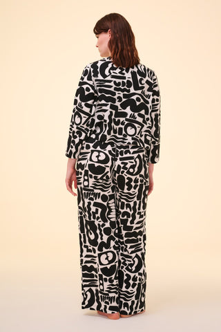 VIVIENNE TROUSERS - FLOW PRINT - Rosa BloomSS24 - Bottoms