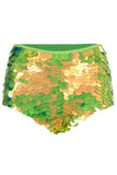 rosa bloom angelica gigi hot pants in lime green festival sequins