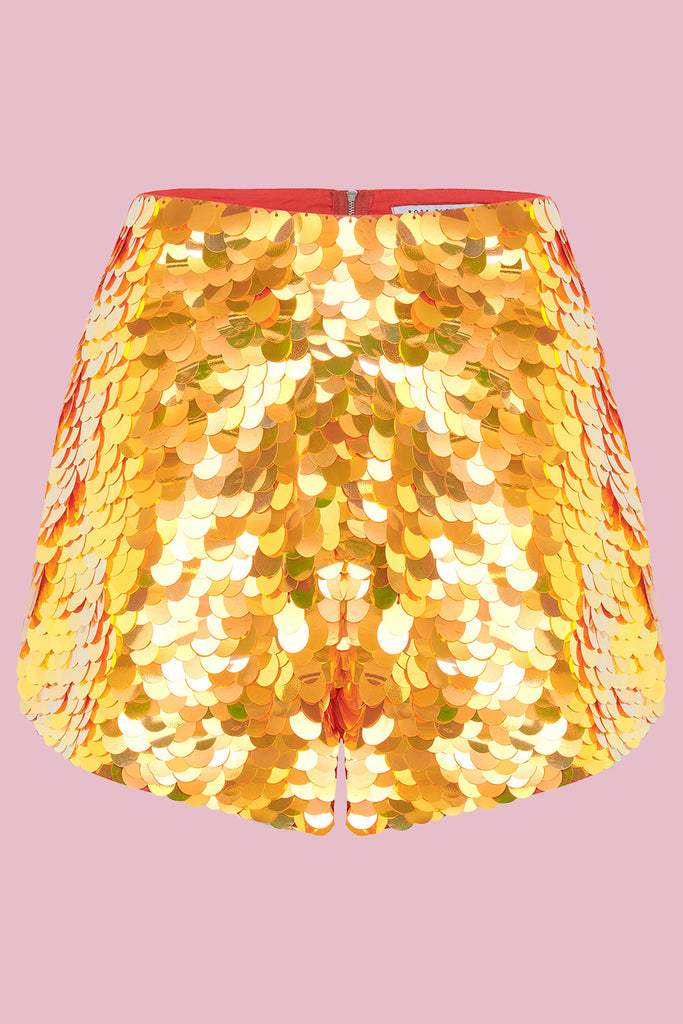 JUNO SEQUIN SHORTS - FOX