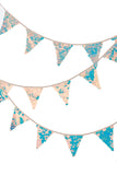 Three rows of handmade white sequin wedding bunting from Rosa Bloom. 