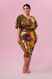 FLORENCE SEQUIN CAPE TOP - EMBER